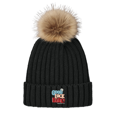 Femininomenons Embroidered Logo Faux Fur Pom Beanie