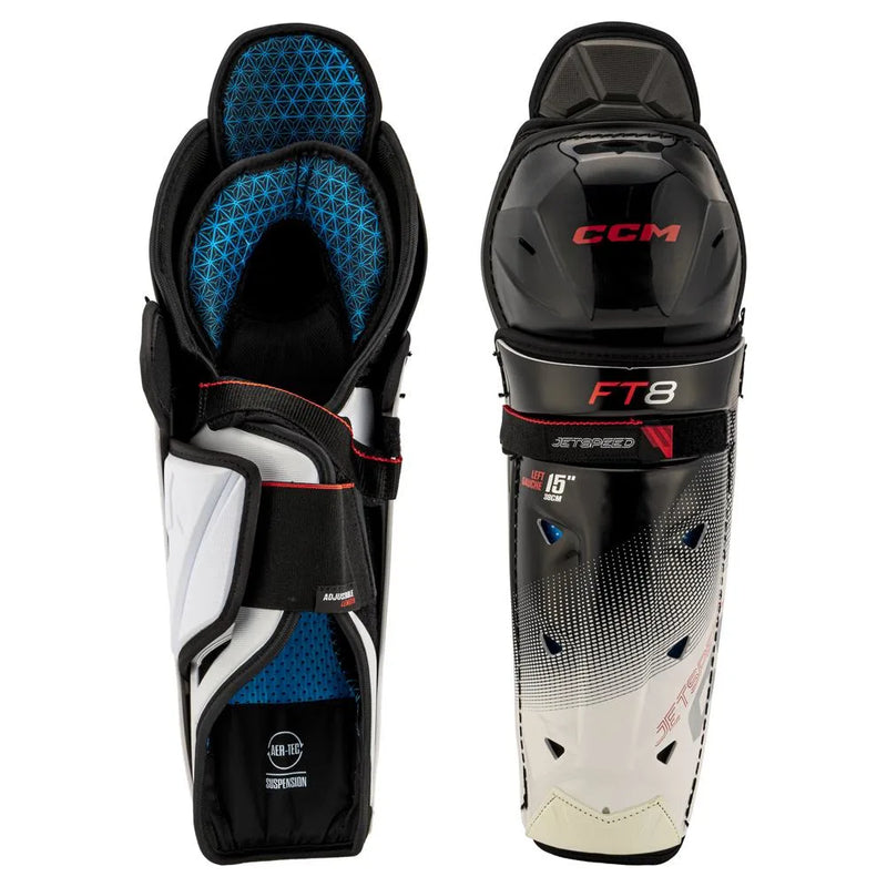 Load image into Gallery viewer, CCM Jetspeed FT8 Junior Hockey Shin Guards
