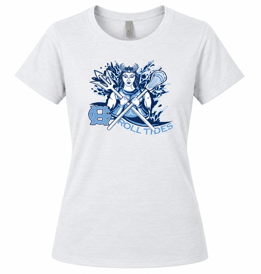 GH Lacrosse Girls Trident Blend Tshirt white NL6600 shirt with Roll Tides logo