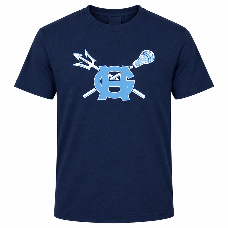 Load image into Gallery viewer, GH Lacrosse Midnight Navy T-shirt with resized chest logo
