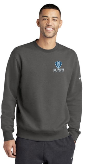 GH Lacrosse Nike Club Fleece Crewneck (Small Shield Logo)