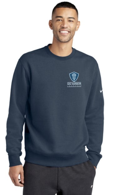 GH Lacrosse Nike Club Fleece Crewneck (Small Shield Logo)