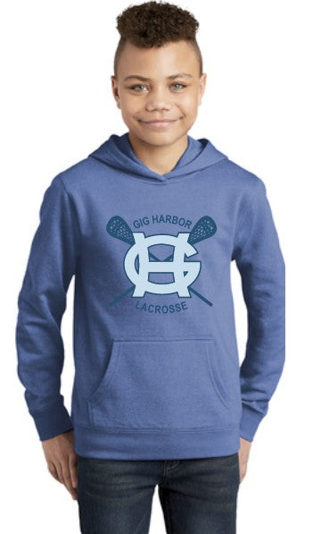 Load image into Gallery viewer, GH Lacrosse Youth Fleece Hoodie (Cross Sticks Logo)
