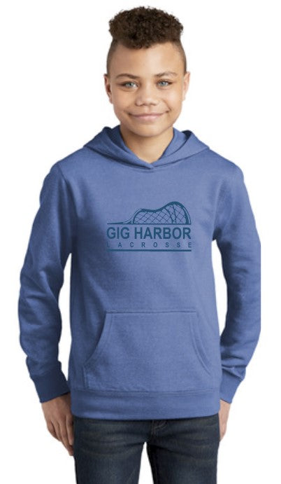 Load image into Gallery viewer, GH Lacrosse Youth Fleece Hoodie (Side Stick Logo)
