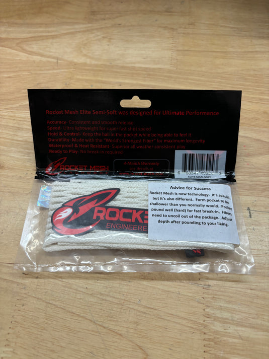 Rocket Mesh Elite Semi-Soft White New Lacrosse Mesh