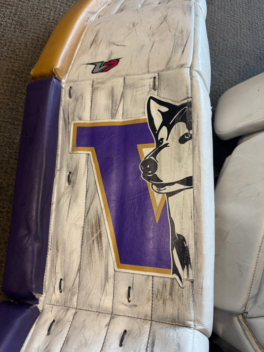 Used Vaughn Velocity V7 Washington Huskies 35 + 1.5" Goalie Leg Pads