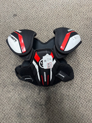 Used Warrior Burn Next Fatboy Youth Medium Lacrosse Shoulder Pads