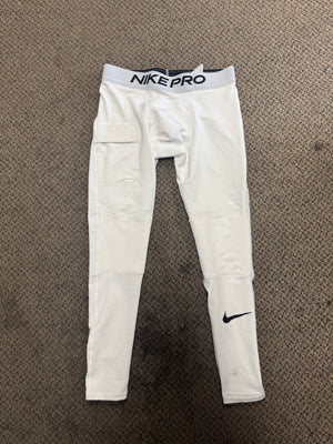 Used Nike Pro Dri-Fit White Compression Pants Men's Medium