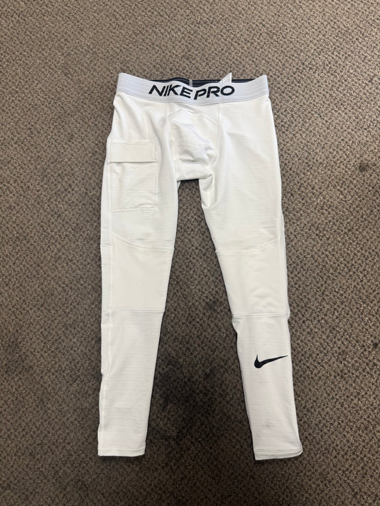 Used Nike Pro Dri-Fit White Compression Pants Men's Medium