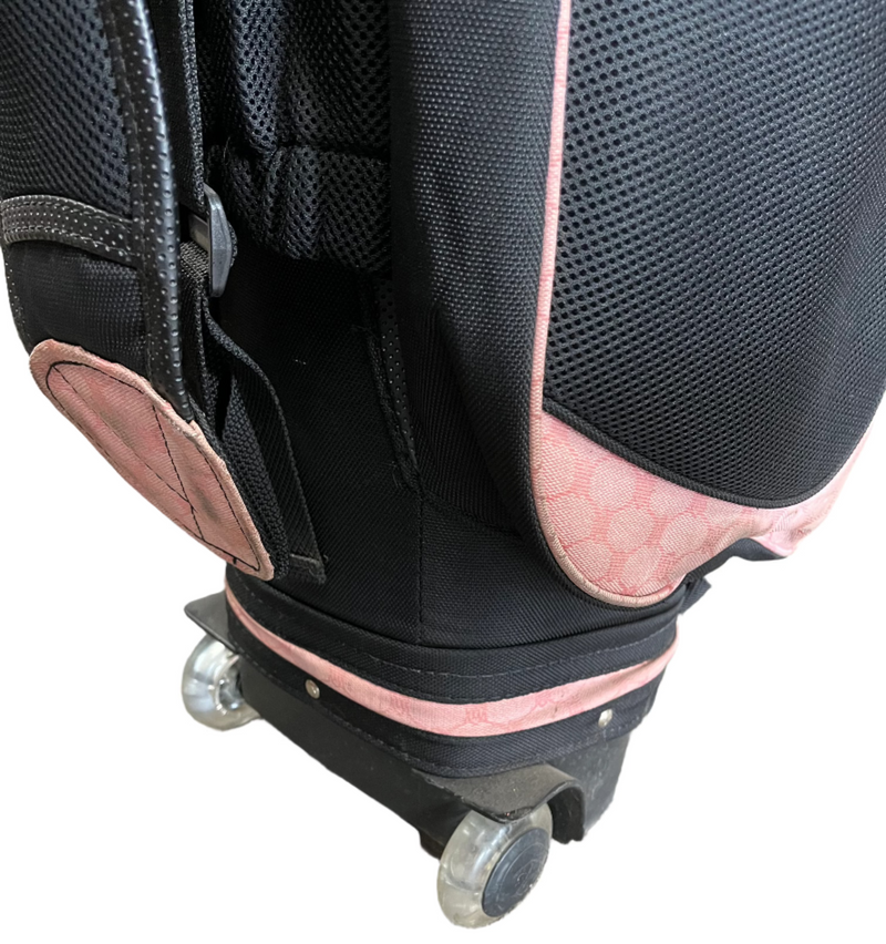 Load image into Gallery viewer, Used Wilson Staff Black/Pink Rolling Golf Bag
