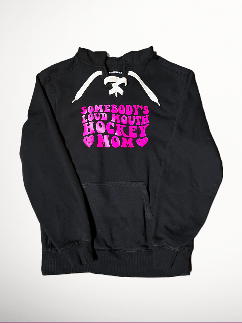 Load image into Gallery viewer, Hockey Mom Design Adult Lace Up Hoodie
