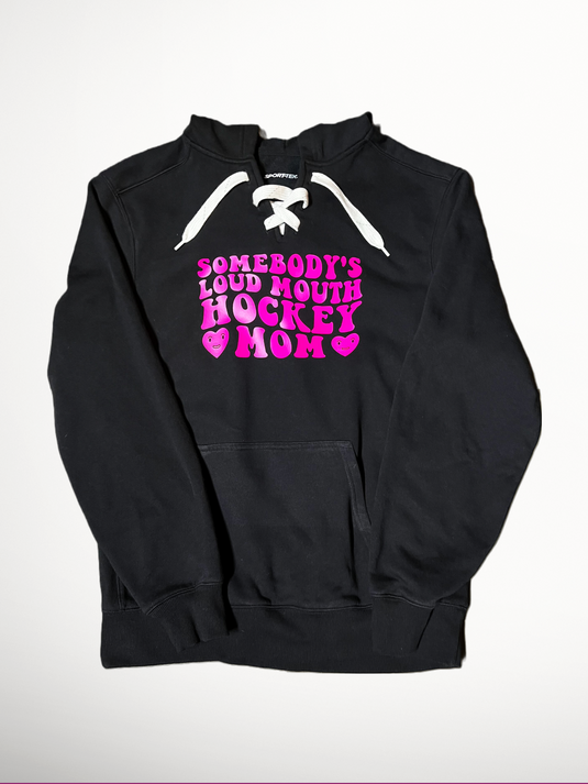 Hockey Mom Design Adult Lace Up Hoodie