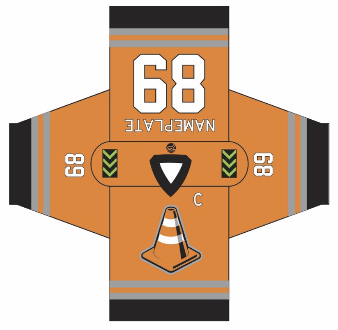 Load image into Gallery viewer, Pylons Orange Sublimation Hockey Jersey
