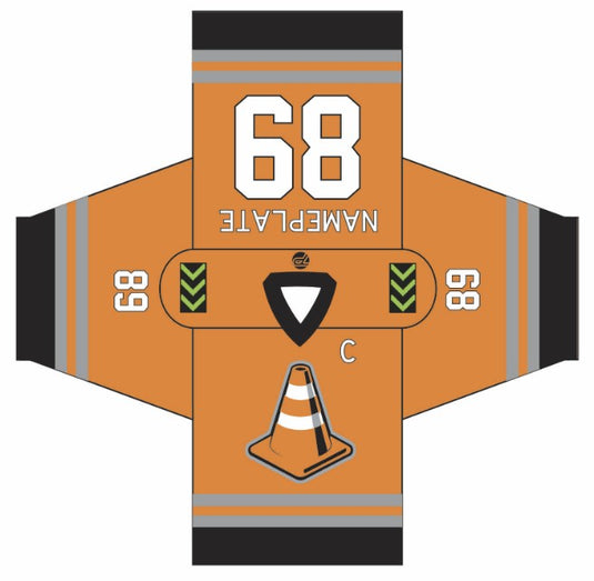 Pylons Orange Sublimation Hockey Jersey