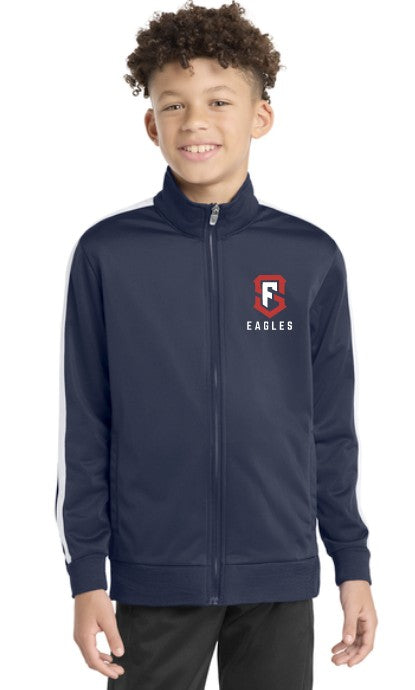 Load image into Gallery viewer, SF Eagles Youth Tricot Sleeve Stripe Track Jacket
