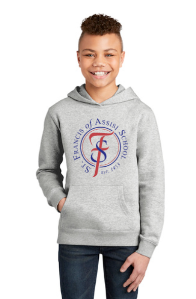 Load image into Gallery viewer, St Francis of Assisi School Youth Fleece Hoodie

