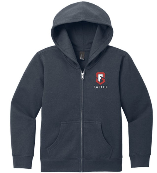 SF Eagles Youth Cotton/Poly Fleece Full Zip Hoodie
