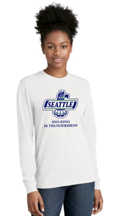 Load image into Gallery viewer, Sno-King Jr Thunderbirds Long Sleeve Cotton Blend Adult Tshirt
