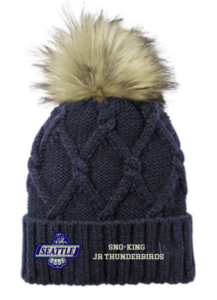 Load image into Gallery viewer, Sno-King Jr Thunderbirds Faux Fur Beanie
