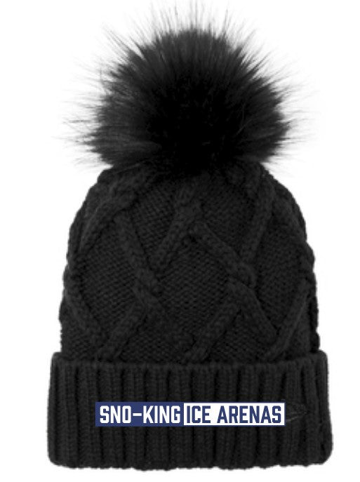 SKIS Faux Fur Knit Beanie