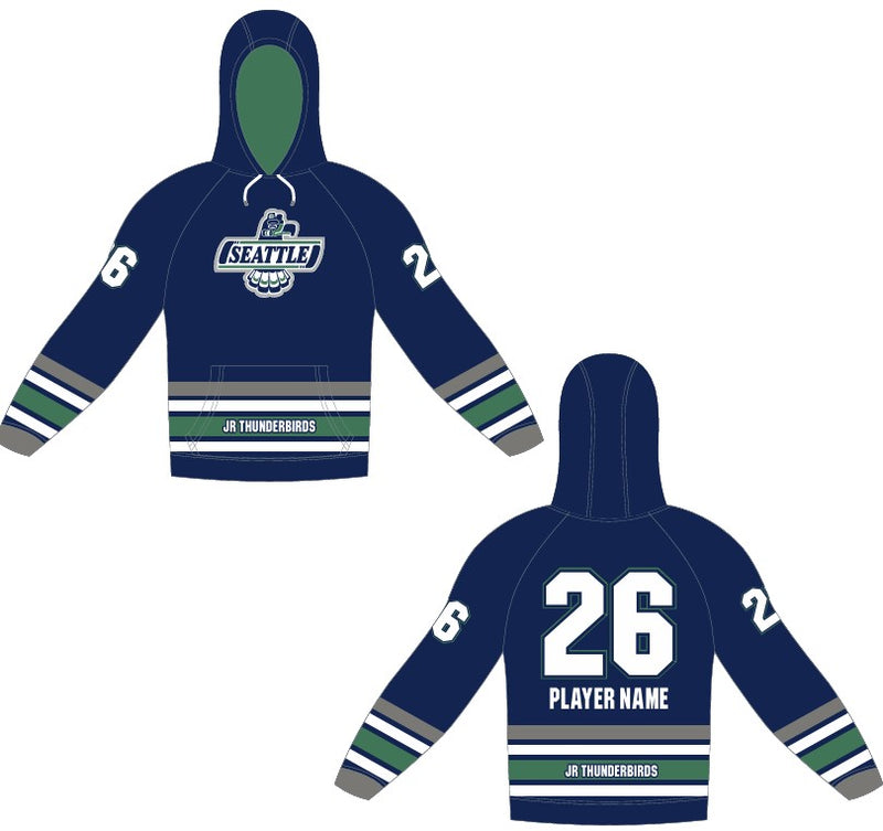 Load image into Gallery viewer, Sno-King Jr Thunderbirds Girls Jersey Replica Sublimation Hoodie
