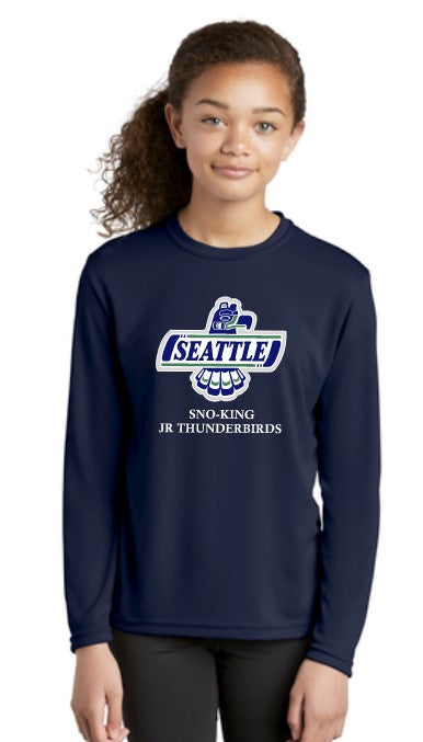 Load image into Gallery viewer, Sno-King Tbirds Long Sleeve (Large Logo) Performance Tee
