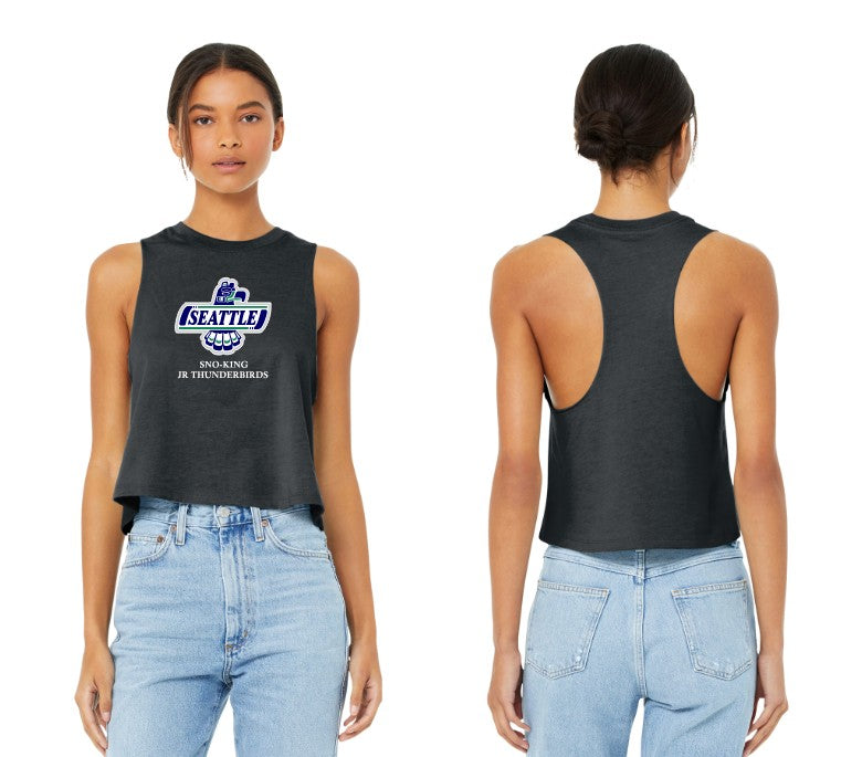 Load image into Gallery viewer, Sno-King Jr Thunderbirds Women’s Racerback Cropped Tank

