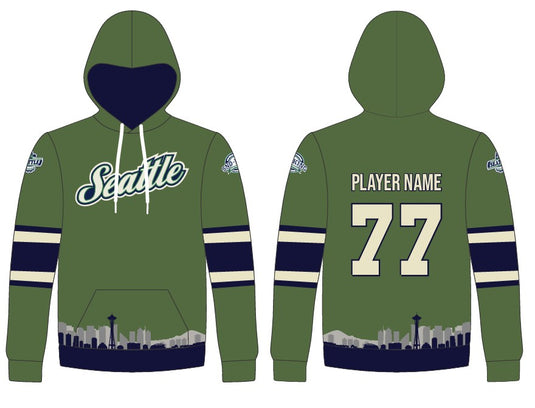 Blank Sno-King Seattle Green Jersey Custom Hoodie