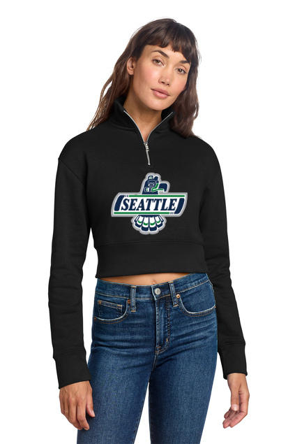 Sno-King Jr Thunderbirds Women's Crop 1/2 Zip Fleece