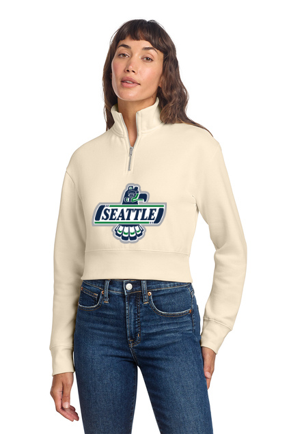 Load image into Gallery viewer, Sno-King Jr Thunderbirds Women's Crop 1/2 Zip Fleece
