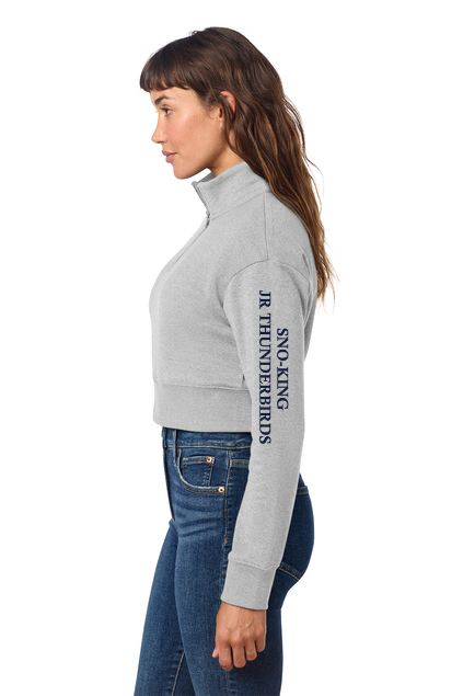 Load image into Gallery viewer, Sno-King Jr Thunderbirds Women's Crop 1/2 Zip Fleece
