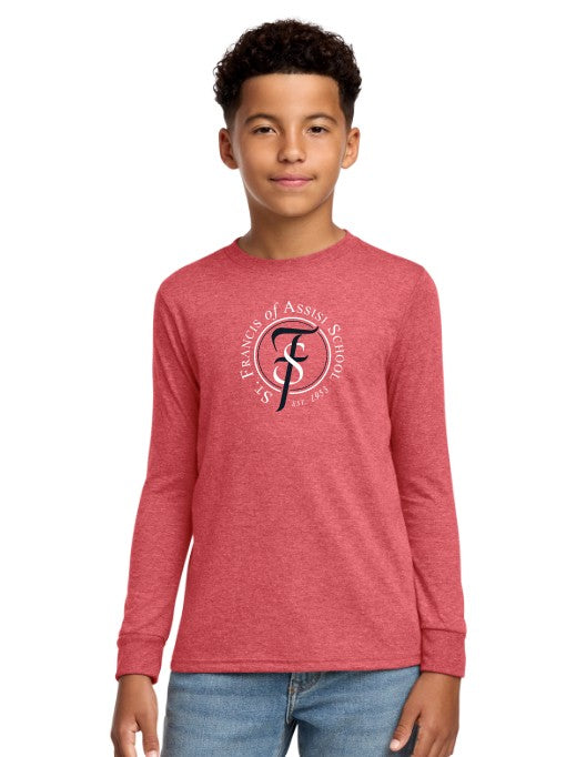 Load image into Gallery viewer, St Francis of Assisi School Youth Perfect Tri® Long Sleeve Tee
