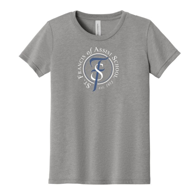 Load image into Gallery viewer, St Francis of Assisi School Youth Triblend Short Sleeve Tee
