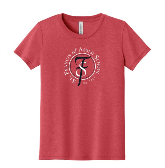 St Francis of Assisi School Youth Triblend Short Sleeve Tee