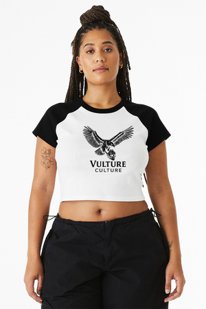 Vulture Culture Women's Raglan Cropped T-Shirt