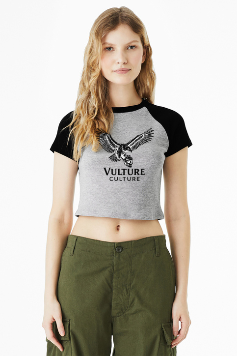 Load image into Gallery viewer, Vulture Culture Women's Raglan Cropped T-Shirt
