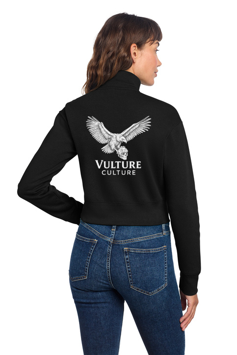 Load image into Gallery viewer, Vulture Culture Double Logo Women's V.I.T. Cropped ½ Zip
