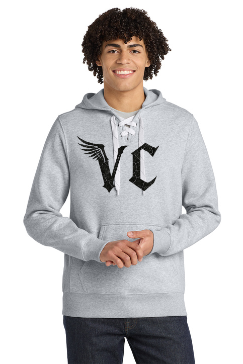 Load image into Gallery viewer, Vulture Culture Double Logo Skate Lace Hoodie
