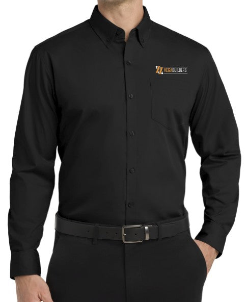 Load image into Gallery viewer, Vega Builders Long Sleeve Carefree Poplin Shirt
