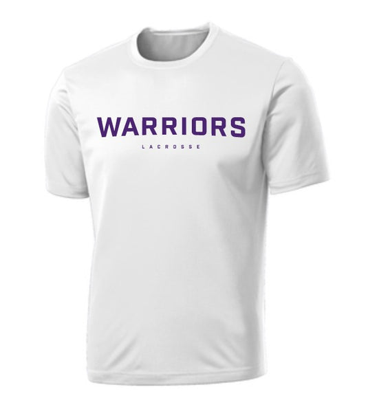 Warriors Lacrosse White DryFit Performance Tee