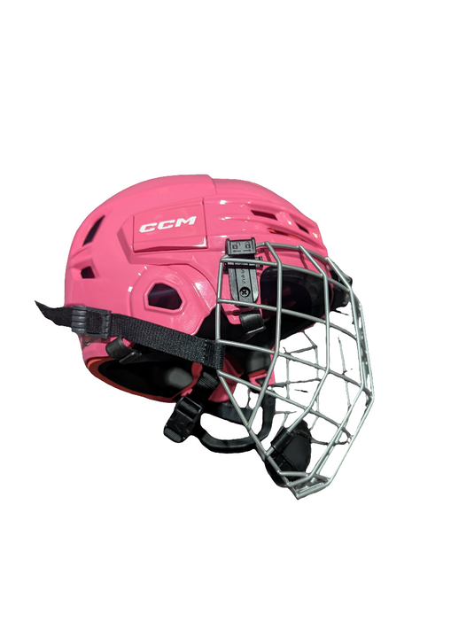 Used CCM Tacks 70 Youth Hockey Helmet Combo