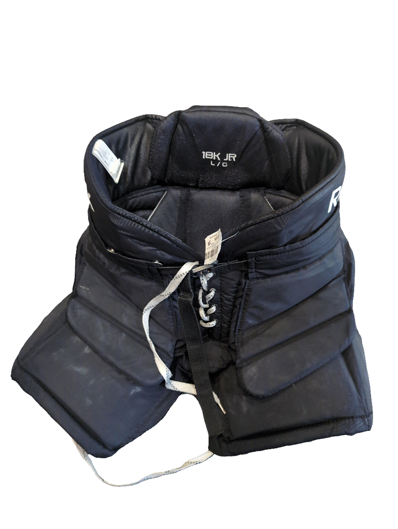 Load image into Gallery viewer, Used Black Reebok 18K Jr Large Goalie Pants
