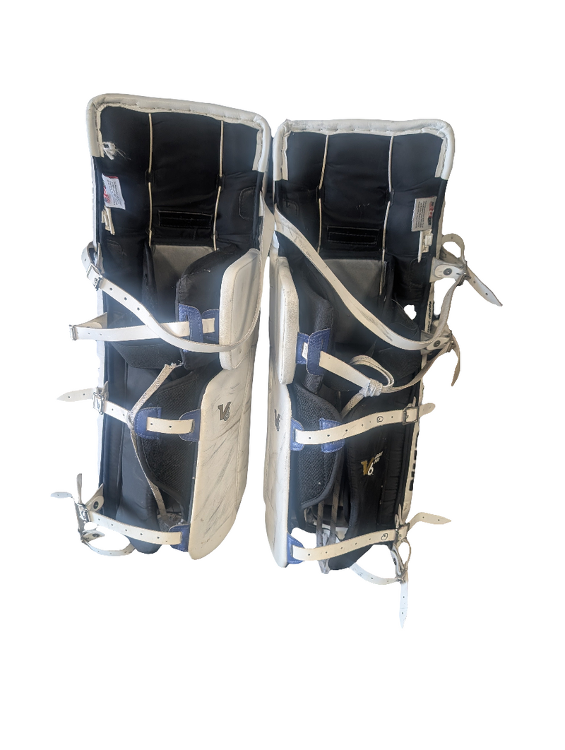 Load image into Gallery viewer, Used Vaughn Velocity V6 1000I Pro 30+2&quot; INT. Hockey Goalie Pads
