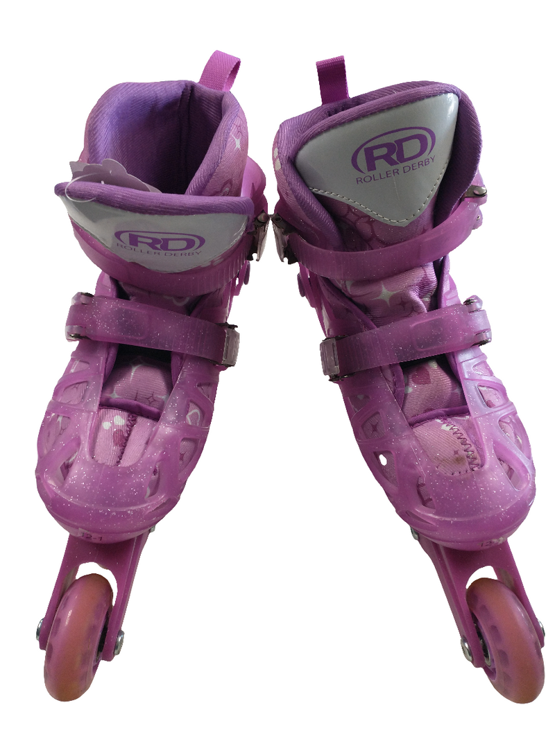 Load image into Gallery viewer, Used Roller Derby Girls Adjustable Inline Skates (Size 12-1)
