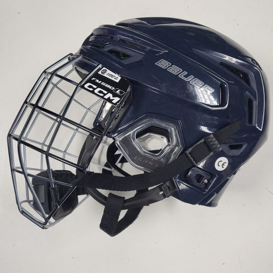 Used Bauer Reakt 155 Hockey Helmet With Cage - Size: Large