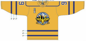 Cluster Pucks Cut N Sew Varsity Gold Jersey