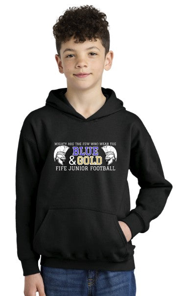 Load image into Gallery viewer, Fife Junior Youth Softstyle Fleece Hoodie (Choose Logo)
