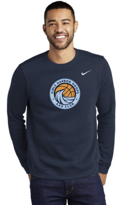 Load image into Gallery viewer, Harbor Hoops Nike Club Fleece Adult Crew Sweatshirt
