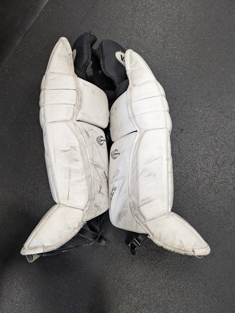 Load image into Gallery viewer, Used Vaughn Velocity V4 Goalie Pads 24&quot;+1 White/Black/Red
