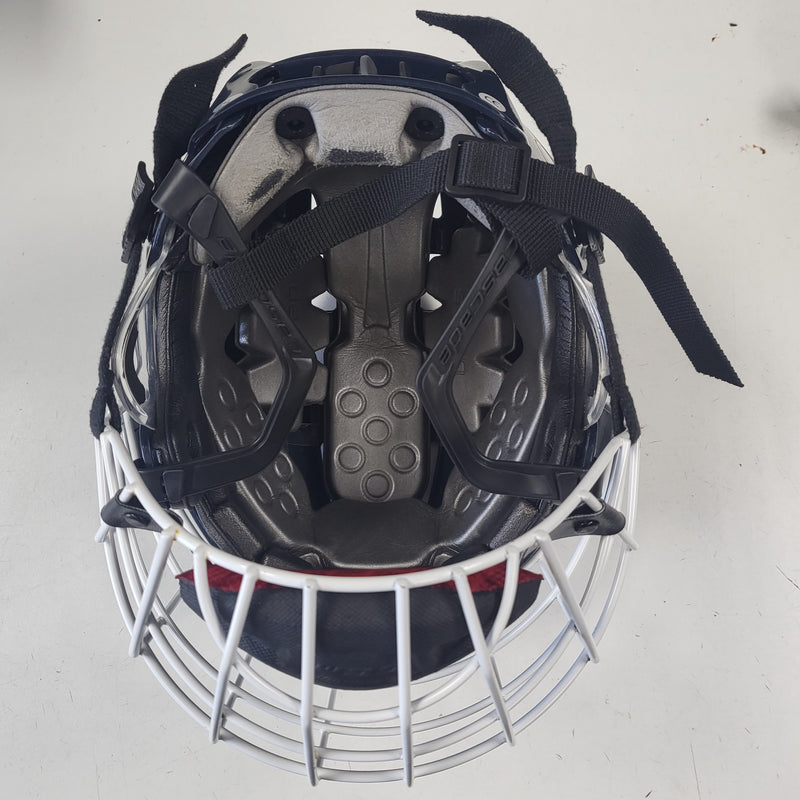 Load image into Gallery viewer, Used Mission Cascade M11 Hockey Helmet Size-Small Navy
